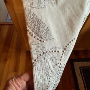 Chico's White Girlfriend Slim Leg Crop Jeans